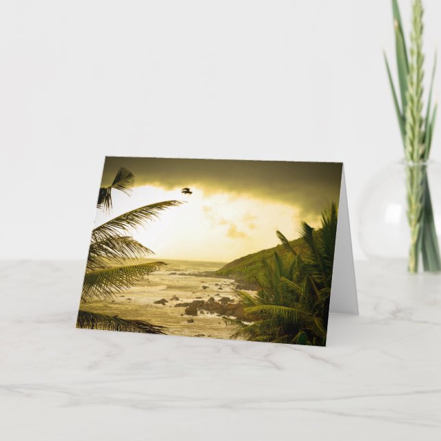 Cartão Praia nebulosa de Goa (Frente)