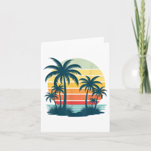 Cartão Praia Palm Árvore Sunset Graphic Tropical Summer V