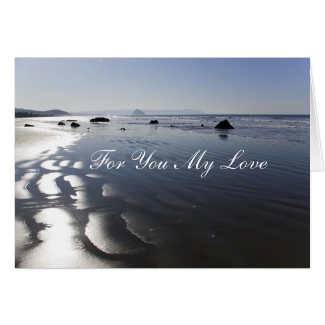 Cartão Praia para o aniversário do amor (Frente Horizontal)