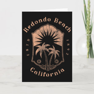 Cartão Praia Redonda Califórnia Retro Surfista Vintage Be