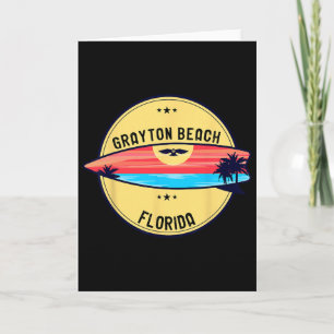 Cartão Praia Retro Grayton Flórida Surf