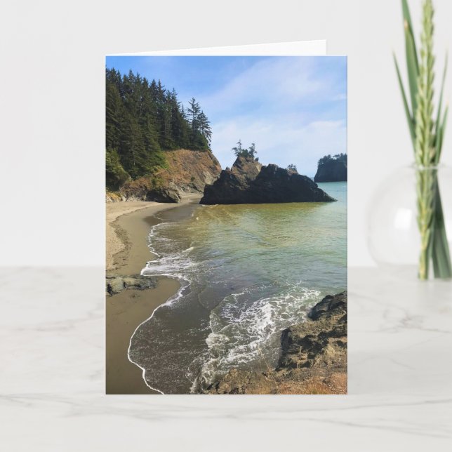 Cartão Praia Secreta, Samuel H. Boardman, Oregon (Frente)