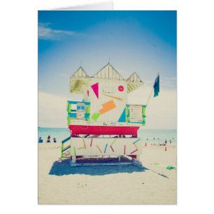 Cartão Praia sul da torre do Lifeguard, Miami