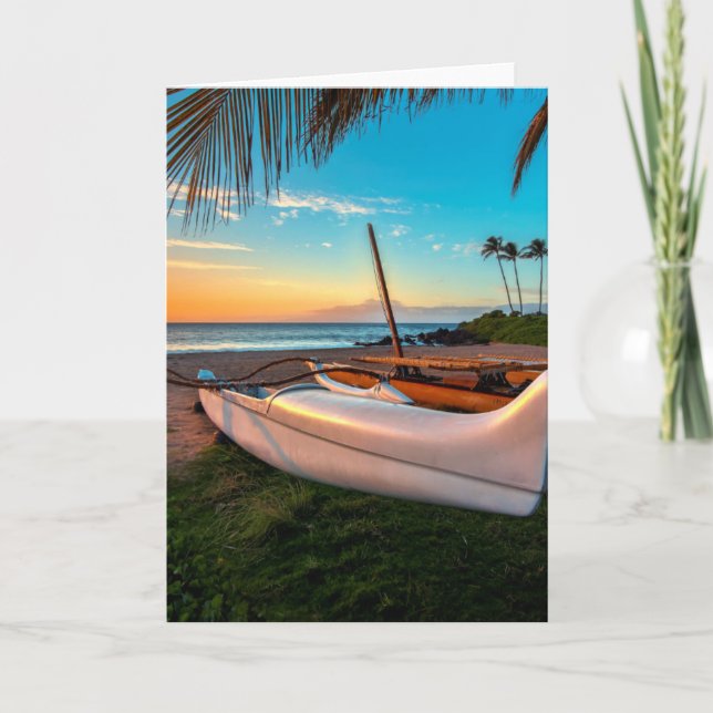 Cartão Praia sul de Maui no por do sol | Maui, Havaí (Frente)