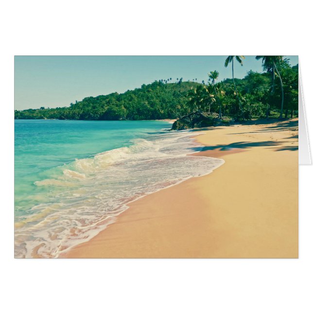 Cartão Praia Tranquila da Ilha Tropical (Frente Horizontal)