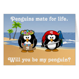 Cartão Praia tropical da ilha do pirata de Hula do casal