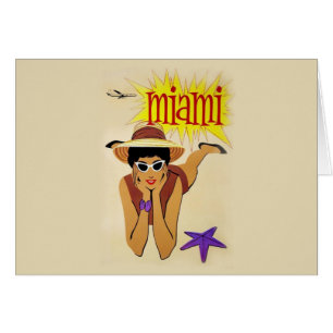 Cartão Praia Vintage Miami