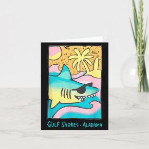 Cartão Praias do Golfo Alabama férias engraçadas de tubar