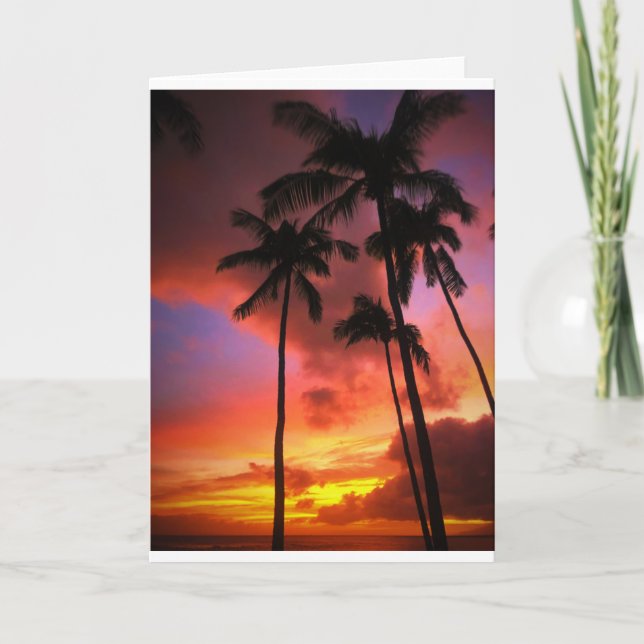 Cartão Praias Tropicais | Ilhas Maui Hawaii (Frente)