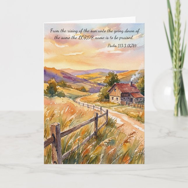 Cartão Praise God Always!  Psalm 113:3 (Frente)