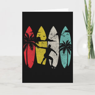 Cartão Pranchas De Surf Surfista Antigo Verão Praia Surf