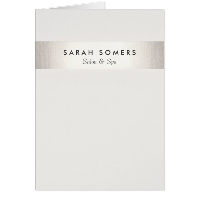 Cartão Prata de FAUX Moderna, Na moda Branco Simples, Str (Frente)