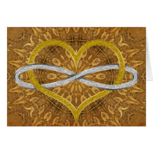 Cartão Prata Dourada Infinita do Coração