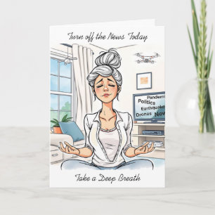 Cartão Pratique algum autoatendimento   Yoga Lady