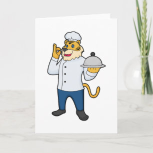 Cartão Prato de chapéu de Chef Tiger Cook