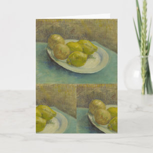 Cartão Prato de Limões de Van Gogh Amarelo Arte de Cozinh