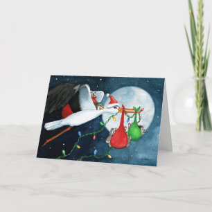 Cartão Pratos da Família de Amigos de Natal por Bihrle