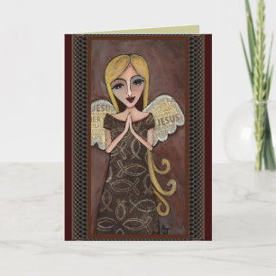 Cartão Prayer Angel - angelic greeting card