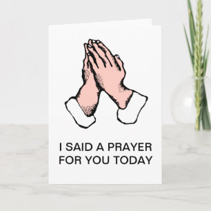 Cartão Prayer Hands Sorry ~ Get Well Card
