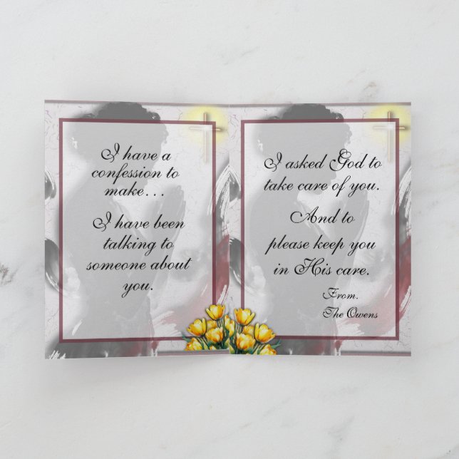 Cartão Praying For You Encouragement (Interior)