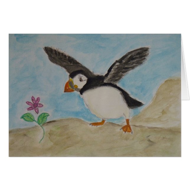 Cartão prazeres do papagaio-do-mar (Frente Horizontal)