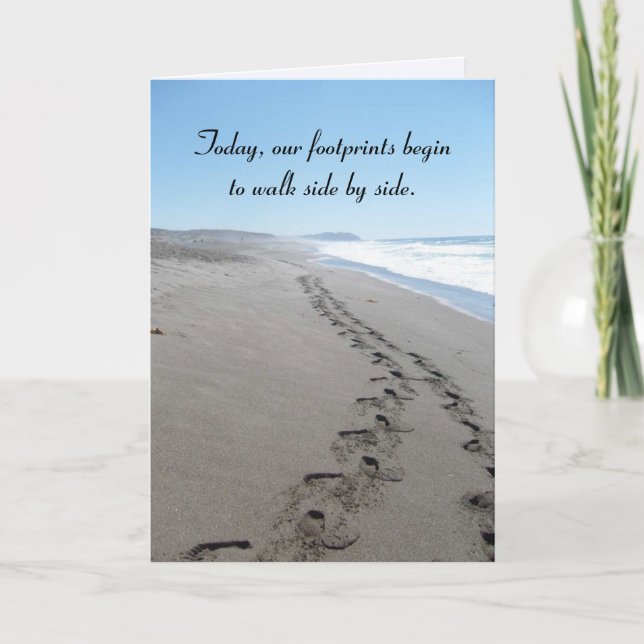 Cartão Pré-Casamento de Pegadas (Frente)