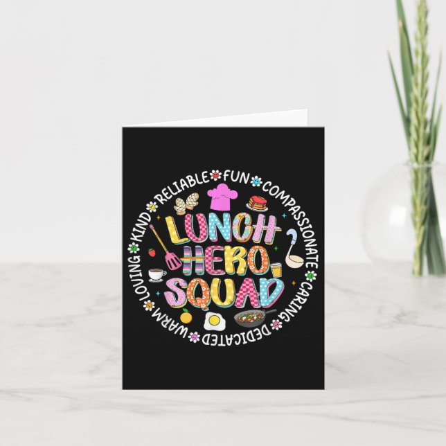 Cartão Pré-Disquete De Volta Ao Café Da Lady Squad, Almoç (Frente)