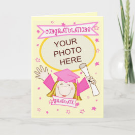 Cartão Pré-escola personalizada / Graduação de Garota do 