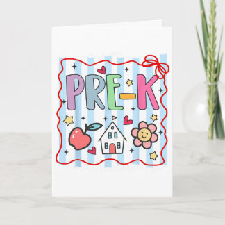 Cartão Pré-Jardim de Infância Professor Pré-k Menina Meni