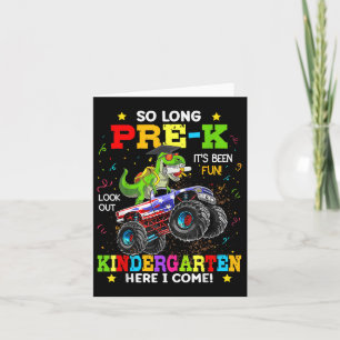Cartão Pré-k Pré-Escolar Boys Dinosaur Pre-k Gra