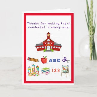 Cartão Pre-K Teacher/Staff Appreciation Card