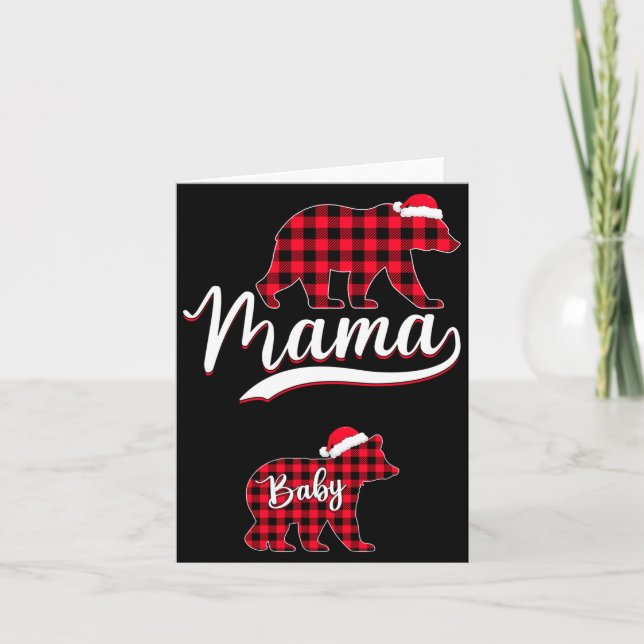 Cartão Pregnant Women Mom Mama Bear Pregnancy Christmas P (Frente)
