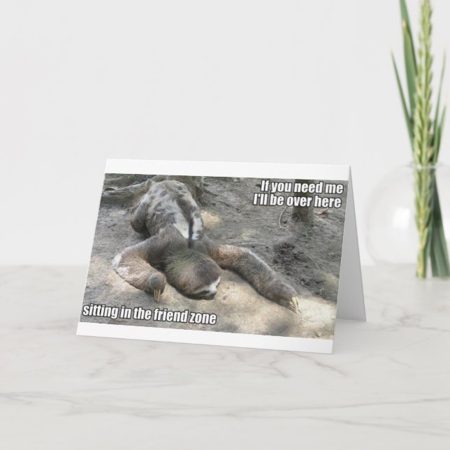 Cartão Preguiça da zona do amigo (Frente)