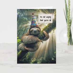 Cartão Preguiça de Aniversário Envelhecendo