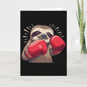 Cartão Preguiça de Boxe com Luvas de Boxe Kickboxing Engr