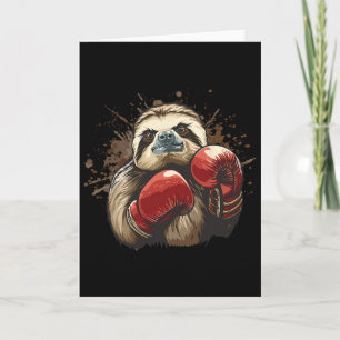 Cartão Preguiça de Boxe Com Luvas de Boxe Kickboxing Engr