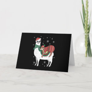 Cartão Preguiça de Natal Cavalgando Lhama
