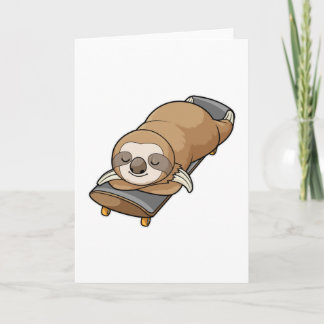 Cartão Preguiça dormindo com skate