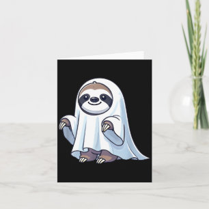 Cartão Preguiça Fantasma de Halloween Fofo Desenho Animad
