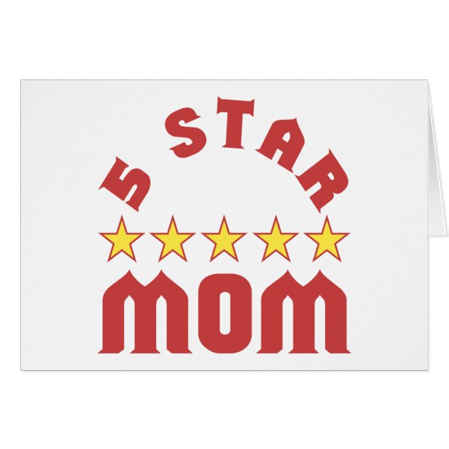 Cartão Premie a Mãe com 5 Estrelas (Frente Horizontal)