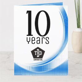 Cartão Prêmio de aniversário de 10 anos de funcionários d