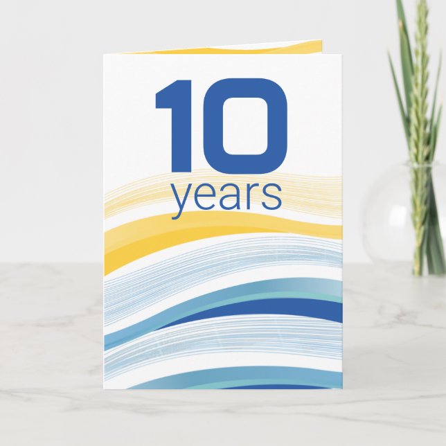 Cartão Prêmio de aniversário de funcionários da onda tecn (Frente)