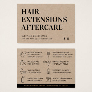Cartão Premium Kraft Modern Hair Extension Afterc