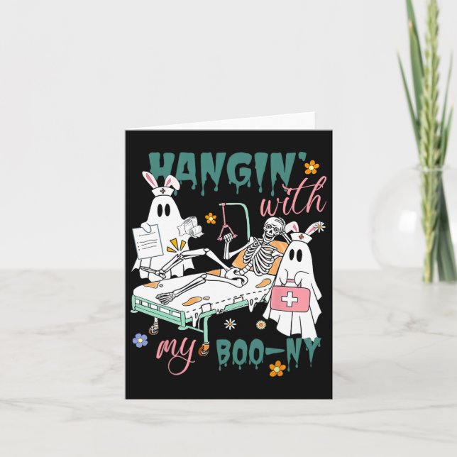 Cartão Prendendo-Me Com A Minha Enfermeira Coelhinha Ghos (Frente)