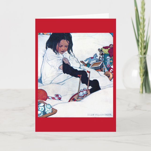 Cartão Preparativos de Natal, Jessie Willcox Smith (Frente)