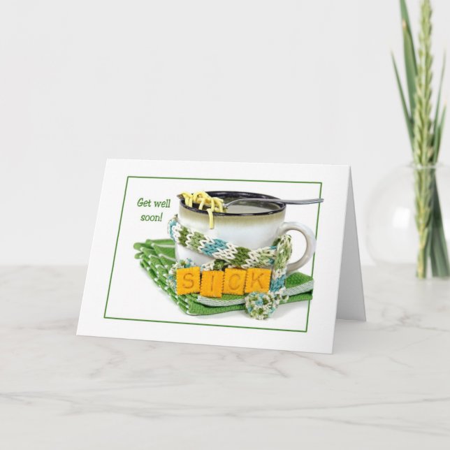 Cartão Prepare-se bem para a sopa de macarrão (Frente)