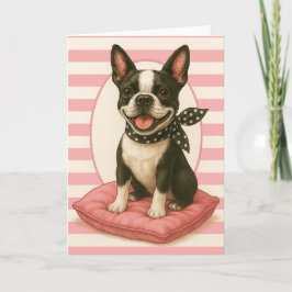 Cartão Preppy Boston Terrier
