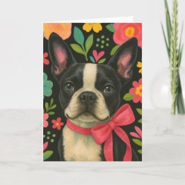 Cartão Preppy Boston Terrier