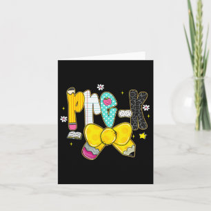 Cartão Preppy de Volta às Aulas Pré-escolar Cute Coquette