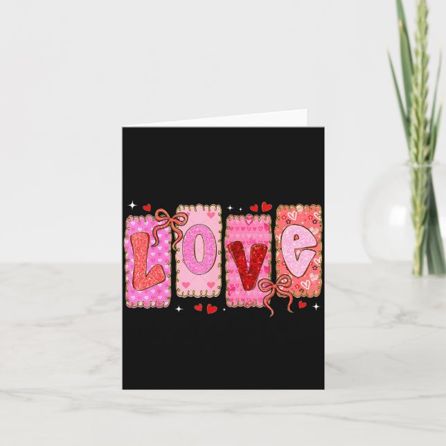 Cartão Preppy Love Valentine Nk Coquette Bow Girl Women K (Frente)